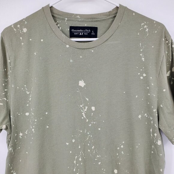 Abercrombie & Fitch Soft A&F Tee Green Splash Dyed Men's T Shirt Large - Picture 7 of 8